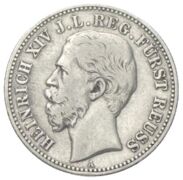 Silbermünzen Deutsches Kaiserreich - 2 Mark Reuss Heinrich 1884