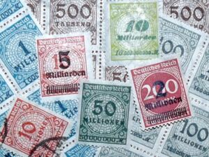 Infla Briefmarken aus 1923 Inflation und Hyperinflation