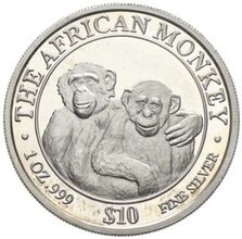 The African Monkey Somali Republik 10 Dollars