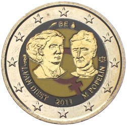2 Euro Farbmünze Belgien 2011