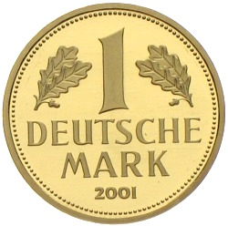 1 D-Mark 999 Gold Goldmark 2001