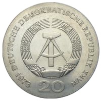 DDR 20 Mark Gedenkmünze Bebel 1971