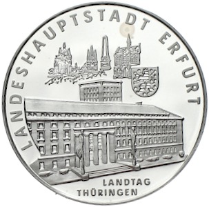 Erfurt Silbermedaille Deutsche Post Landesparlamente