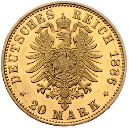 20 Mark Ernst Herzog von Sachsen Coburg und Gotha 1886