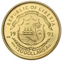 Liberia 20 Dollars Kennedy 1993