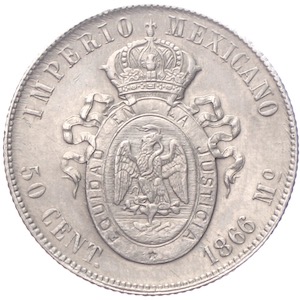 Mexico Centavos Maximiliano Peso