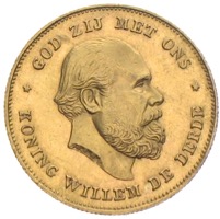 Niederlande 10 Gulden Wilhelm III. Goldmünze 1875