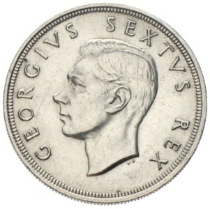 Suid Afrika 5 Shillings 1949 Georg VI. Springbock