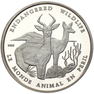 Togo 1000 Francs Endangered Wildlife 2003 Gazelle
