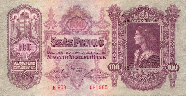 Ungarn 100 Pengö Banknote 1930