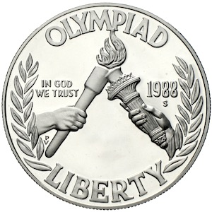 Olympiamünzen Olympische Fackel